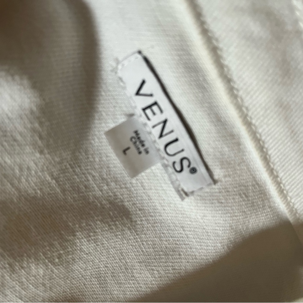 VENUS White Jean Jacket with Black and Silver Star Accents-NWOT - Picture 2 of 6